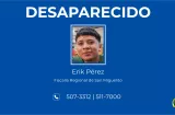 Ministerio Público pide ayuda para ubicar a Erik Alexander Pérez Rojas