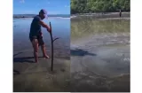 ¡Culillo! Aparecen extrañas pozas en playa de Búcaro 