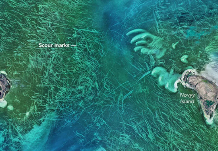 El Caspio es considerado el lago más grande del mundo. /   Foto: nasa.gov