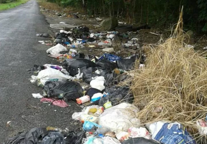 Esto no es un vertedero, aunque lo parezca. Se trata de la calle del Borinquito, ubicada en la provincia de Chiriquí. Por aquí dejó de pasar el carro recolector de basura hace tiempo y las autoridades no han hecho nada por resolver esta situación. Foto Cortesía