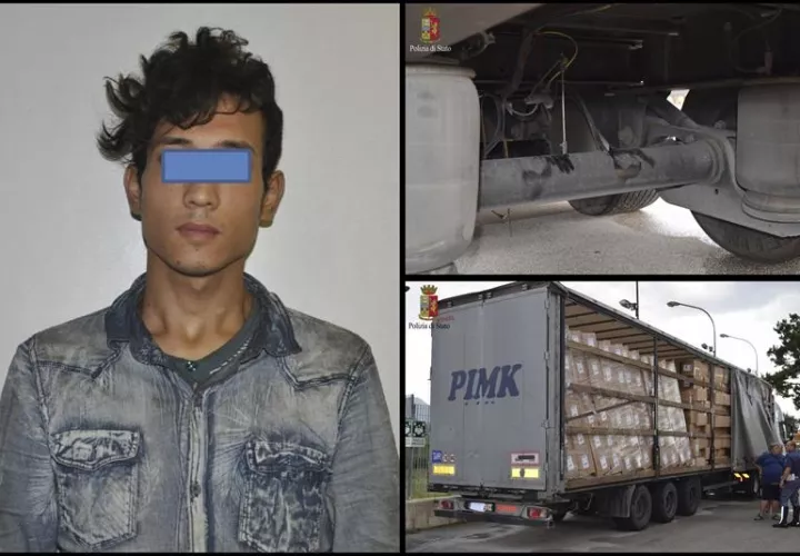 El joven fue trasladado al hospital de Frosinone para un reconocimiento, ya que en el momento en el que fue descubierto ya que se encontraba totalmente agotado por el esfuerzo.  /  Foto: EFE