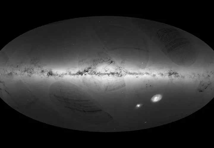 Imagen publicada hoy por la Agencia Espacial Europea que muestra el mapa tridimensional más detallado de la Vía Láctea, elaborado por la misión espacial Gaia.  /  Foto: EFE