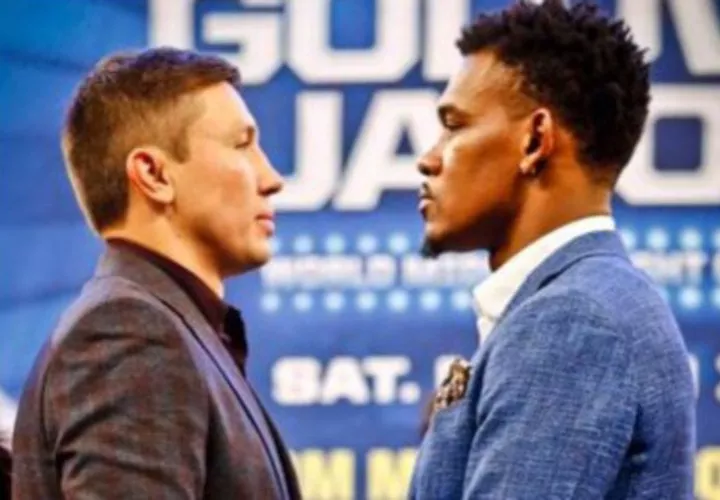 Golovkin (izq.) y Jacobs. Foto: AP