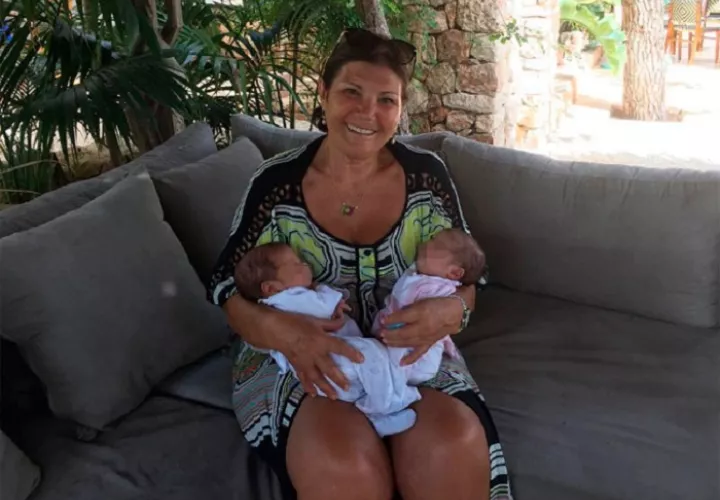 Dolores Aveiro subió esta imagen junto a sus nietos en su instagram. Foto: Instagram