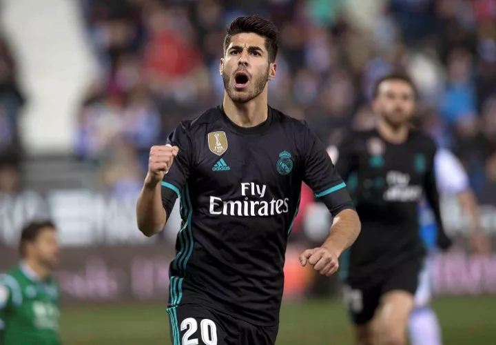 Marco Asensio celebra su gol frente al Leganés. Foto: EFE