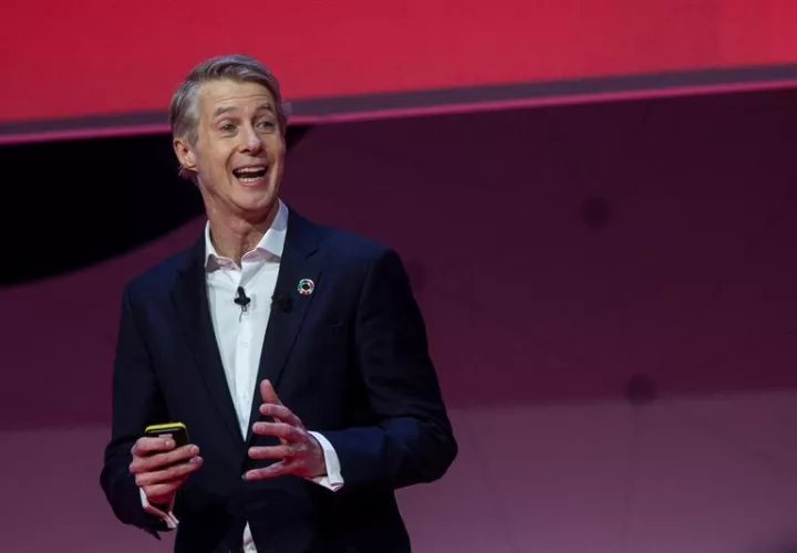  Director general del GSMA, Mats Granryd, durante su conferencia en la primera jornada del Congreso Mundial de Móviles (MWC en su siglas en inglés), en Barcelona por el rey Felipe. EFE