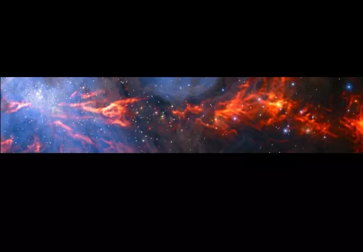 Imagen facilitada por el European Southern Observatory que muestra la ubicación de la Nebulosa de Orión (Messier 42) en la espada de la famosa constelación de Orión (el Cazador). EFE