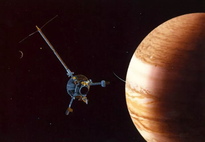 Imagen del trabajo de exploración de la nave especial de la NASA Galileo en Júpiter. EFE/PA/NASA