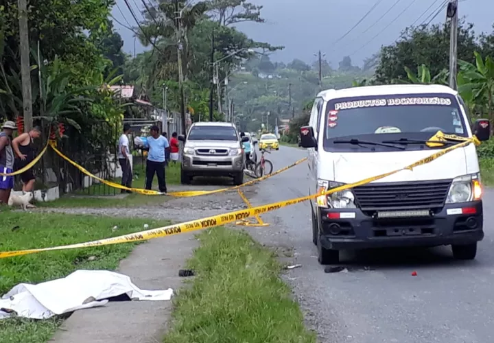 El cuerpo de la víctima quedó tendido sobre el pasto a orilla de la vía.   Foto: Mayra Madrid