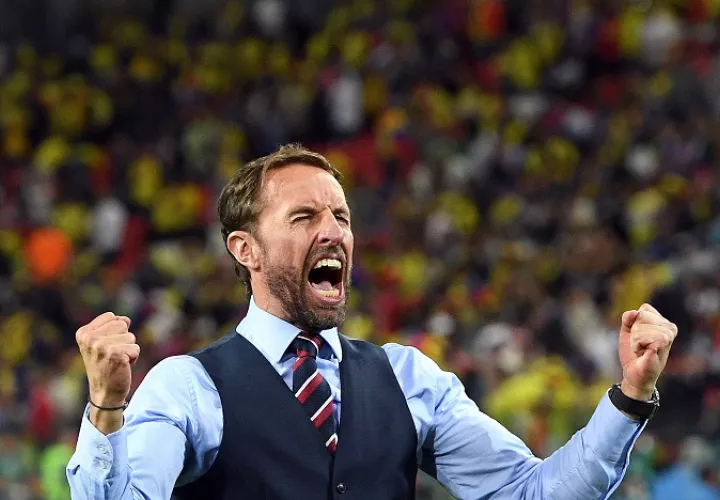 Gareth Southgate seleccionador de Inglaterra, celebra el pase a cuartos de finales./EFE
