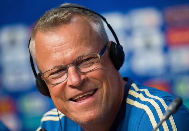 Janne Andersson durante la conferencia de prensa oficial en el estadio Samara Arena. Foto EFE