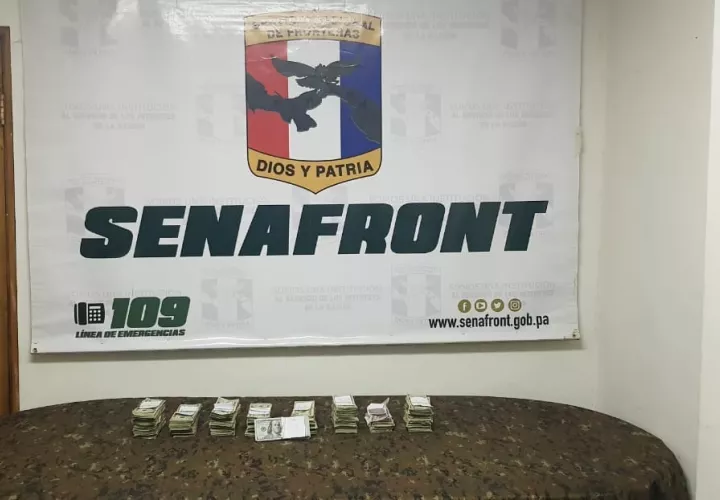 En lo que va del año, el Senafront en conjunto con las autoridades competentes, han decomisado hasta la fecha $1,221,235.10 en nueve acciones policiales registradas en la provincia de Chiriquí. Foto: Senafront