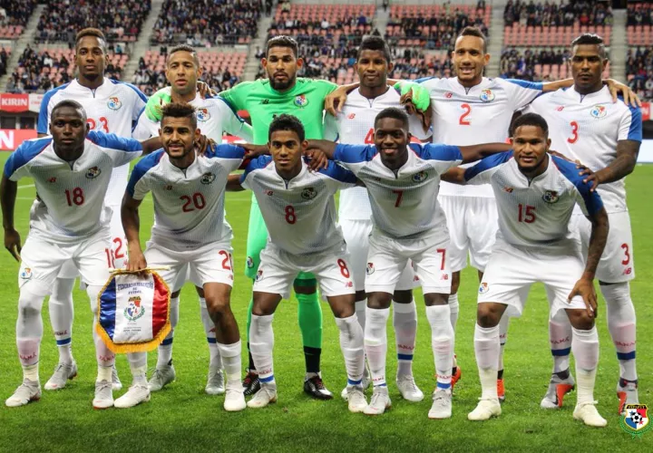 La Selección de Fútbol de Panamá previo al juego ante Japón en la ciudad de Niigata. Foto: Fepafut
