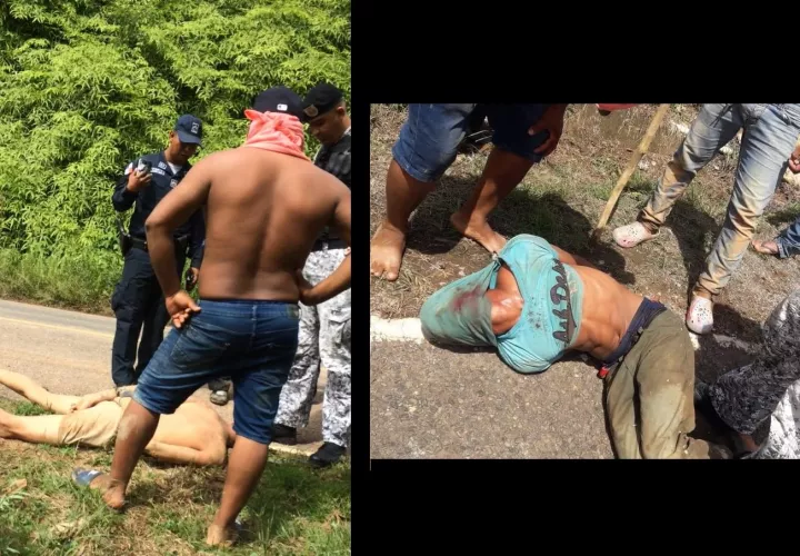 Dos de los asaltantes fueron capturados por miembros de la comunidad.  Foto: Eric Montenegro
