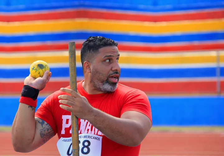 Francisco Cedeño (categoría F-55) obtuvo presea dorada en impulso de bala (9,63 mts.). Foto: Pandeportes