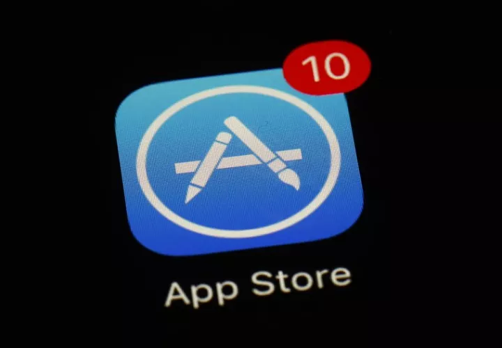 Imagen muestra la aplicación App Store de Apple en Baltimore. AP