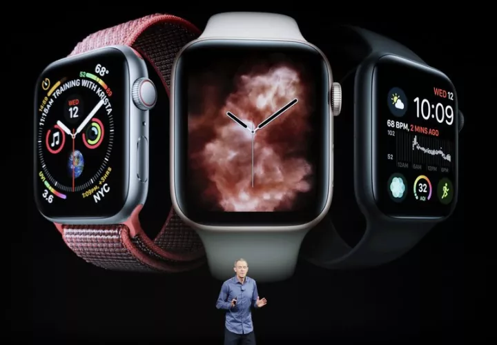 La última actualización de software Al más reciente Apple Watch, la Serie 4, ahora permitirá a las personas tomar EKGs de su corazón y notificarles cuando tengan un latido irregular. (Foto AP / Marcio Jose Sanchez, Archivo)