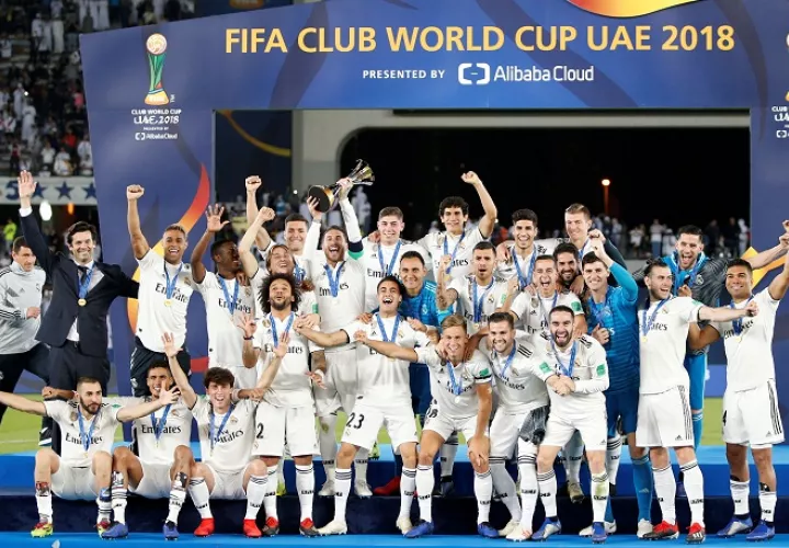 Jugadores del Real Madrid celebran su título de campeón del Mundial de Clubes. Foto: EFE