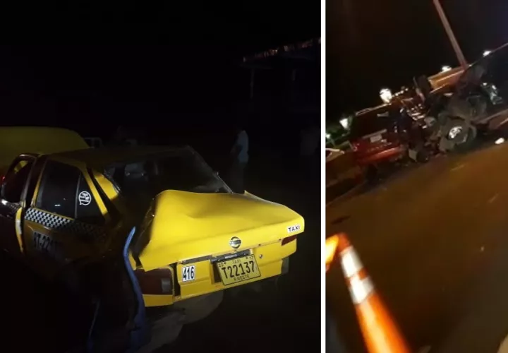 Vista parcial de los accidentes en Arraiján y La Chorrera. Fotos: @TraficoCPanama