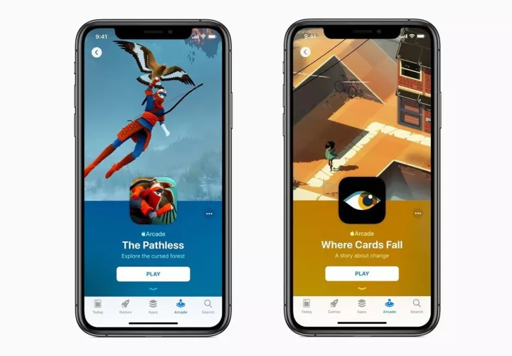 Imagen que muestra la pantalla de un iPhone en la que puede verse el nuevo servicio de la compañía de tecnología Apple, Apple Arcade, este lunes en Cupertino, California (Estados Unidos). EFE/Apple Inc