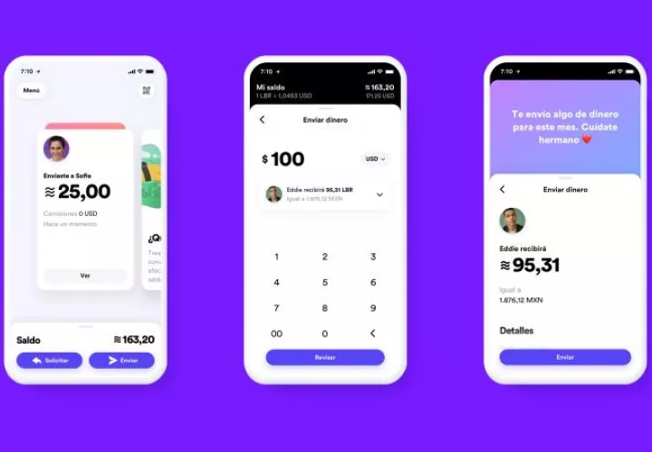 Portada del primer producto de Calibra, que será una cartera digital para criptomonedas Libra accesible inicialmente desde WhatsApp y Messenger (ambas propiedad de Facebook). EFE/ Facebook