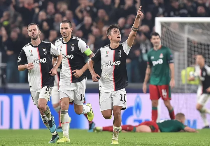 Paulo Dybala celebra su gol ante el Lokomotiv Moscú. Foto: EFE