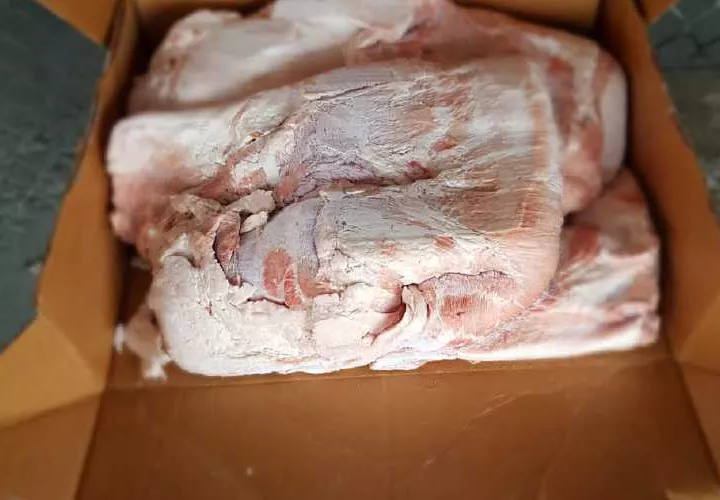 Productos cárnicos decomisados. Foto: Cortesía