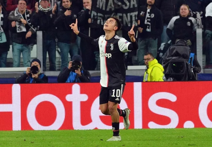 Paulo Dybala celebra su gol ante el Atlético de Madrid. Foto: EFE