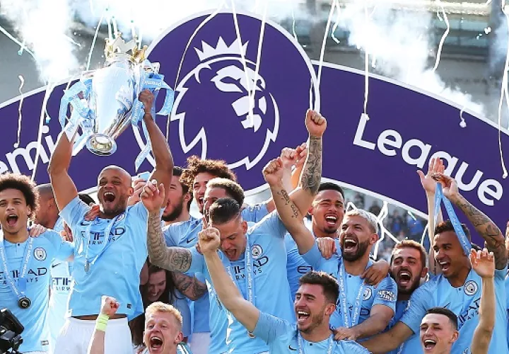 Los futbolistas del Manchester City. /AP