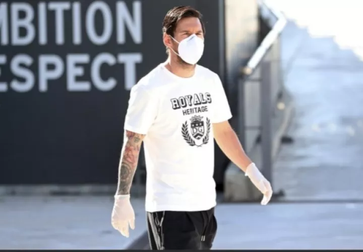 Lionel Messi en las instalaciones de entrenamiento del Barcelona Fútbol Club. 