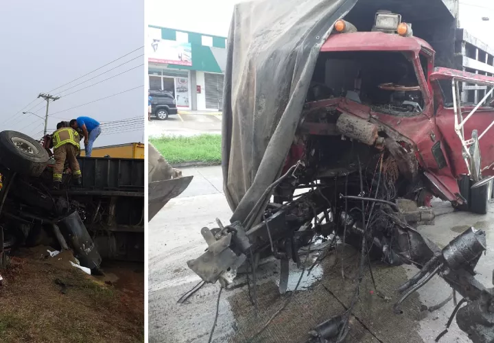 Conductor de camión se destroza pierna tras vuelco y choque en Loma de ...