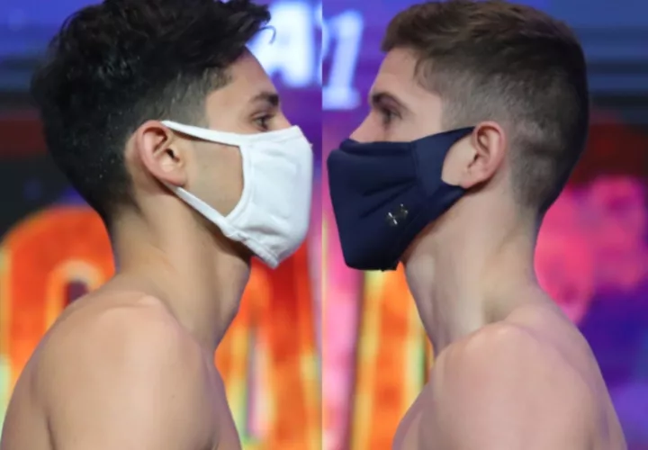 Ryan García (izq.) y Luke Campbell se enfrentan hoy en Estados Unidos. Foto: AP