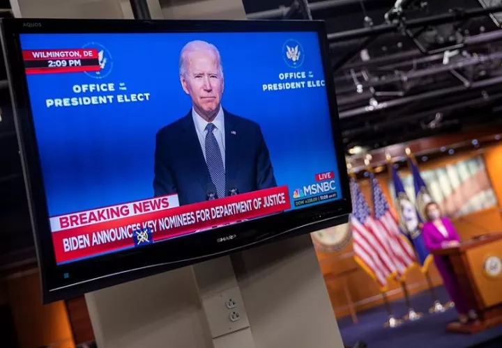 Presidente electo de EE.UU., Joe Biden, durante una declaración a los medios este 7 de enero de 2021. EFE