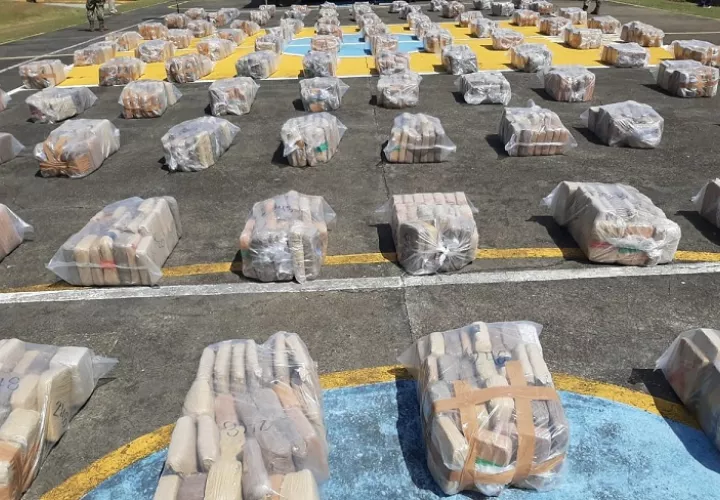 Droga incautada en Panamá.