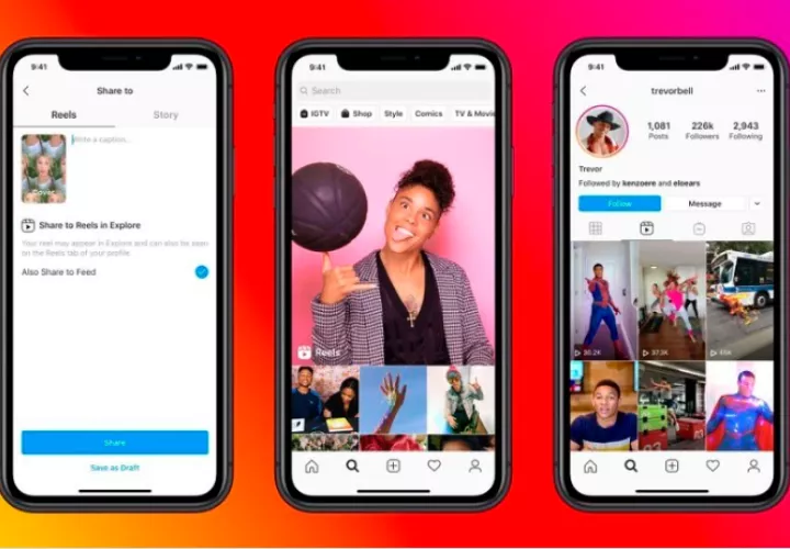 'Reel' es la estrategia que ha usado Instagram para competir con TikTok. EFE/Facebook