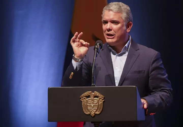 El presidente de Colombia, Iván Duque, habla sobre Venezuela. FOTO/EFE