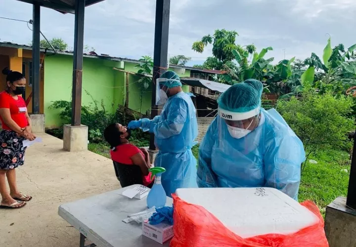 Los Equipos de Respuesta Rápida se trasladaron a la comunidad de Finca #43, con el objetivo de continuar la búsqueda activa de Covid-19.