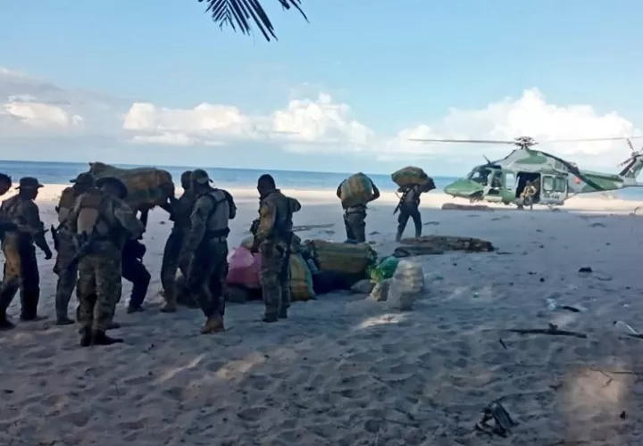 La droga fue traslada a una base del Senan.