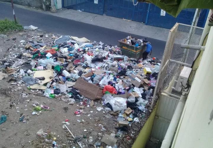 También hay personas sin techo que sacan las bolsas del contenedor y las rompen.