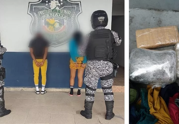 Transportaban la sustancia ilícita dentro de una bolsa.