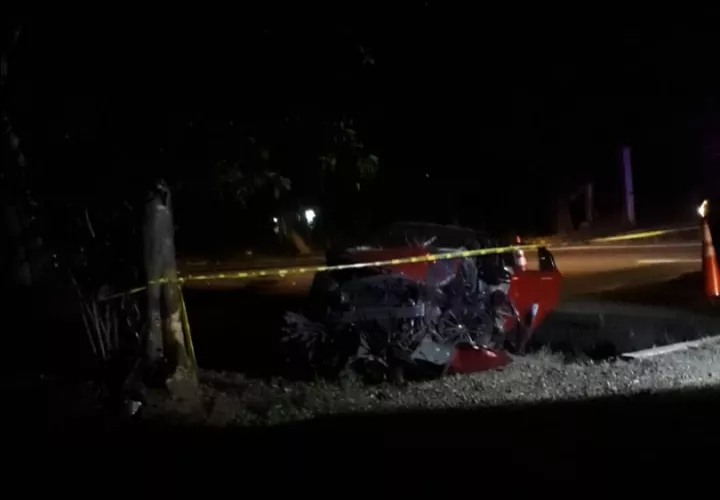 Vista general de la escena del accidente.