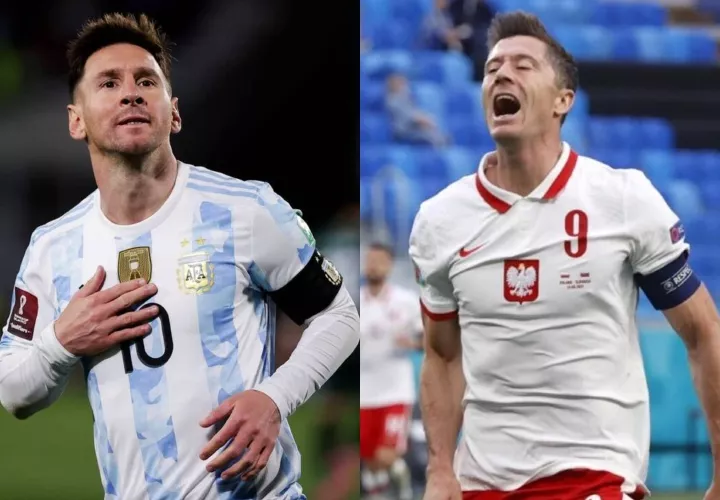 Messi y Lewandowski Fotos: EFE