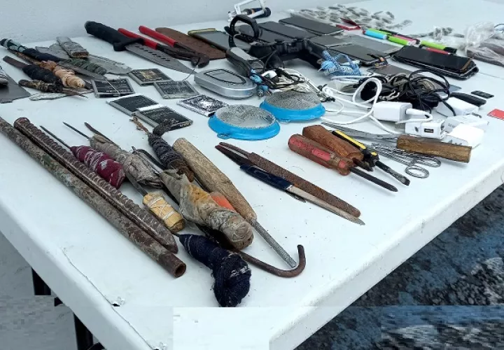 Artículos decomisados durante requisa en cárcel de Penonomé.