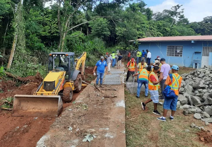 En la barriada Bambú se está construyendo una muralla de gaviones.