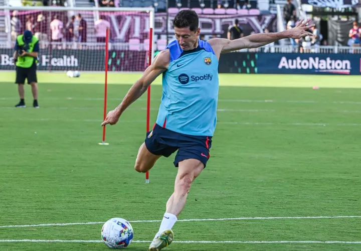 El delantero del FC Barcelona, el polaco Robert Lewandowski. Foto: EFE