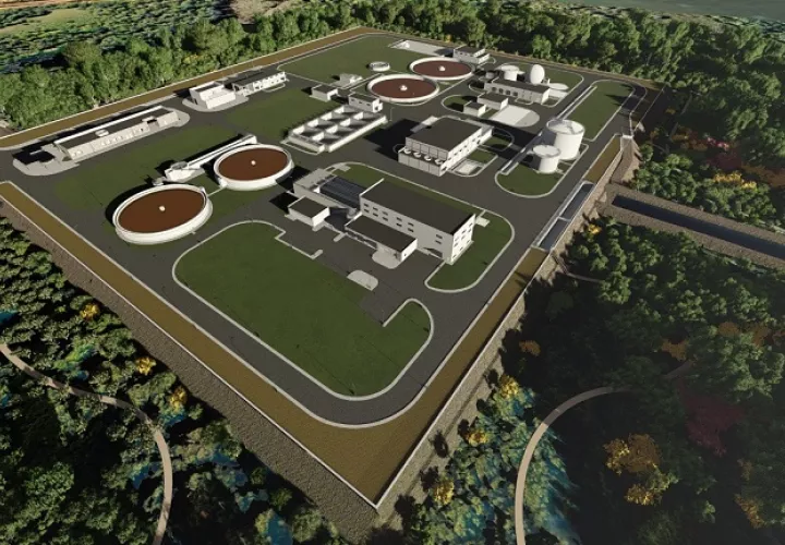 Maqueta de la Planta de Tratamiento de Aguas Residuales de Arraiján Oeste y La Chorrera. 