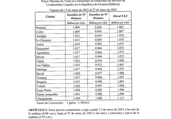 Los precios estarán vigentes desde el 13 y hasta el 27 de enero.