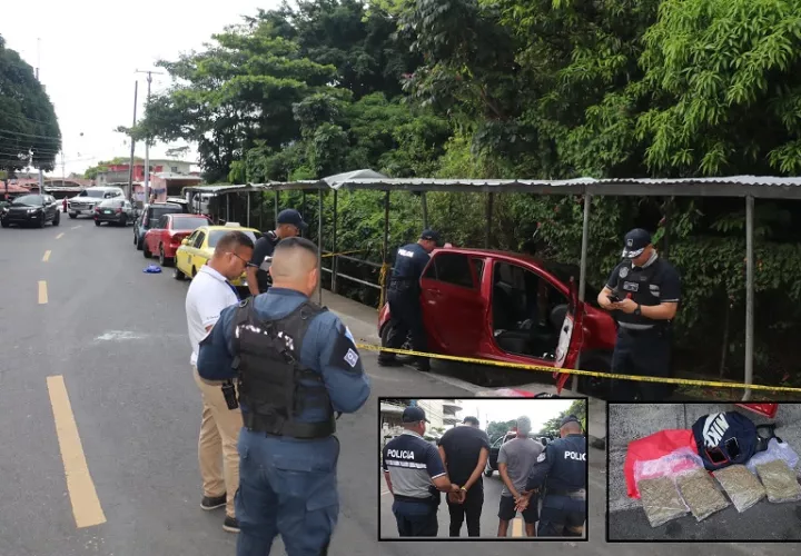 Además de los retenidos, las autoridades también decomisaron celulares y paquetes de presunta marihuana.