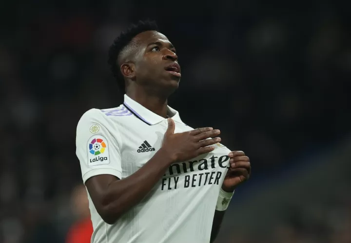 Vinicius Jr. festeja su anotación. Foto: EFE