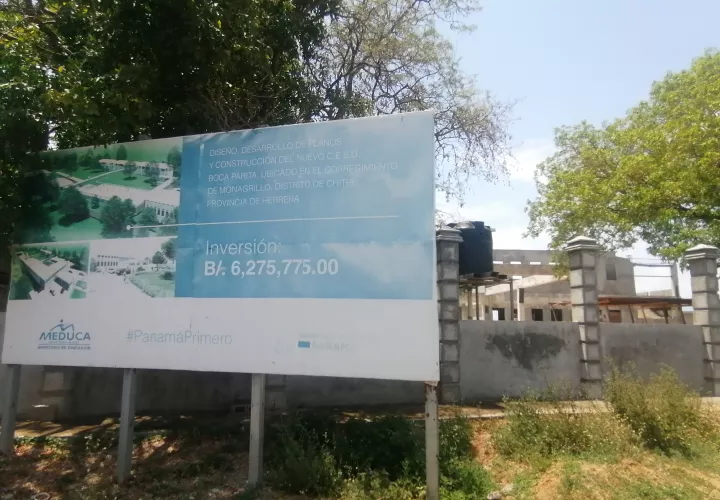 Las obras en el plantel educativo de Boca de Parita están paralizadas desde hace varios meses. 